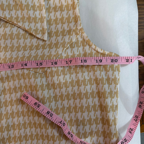 Vintage Handmade Women’s Button-down Vest 70’s Houndstooth Polyester Wide Collar - Picture 8 of 11